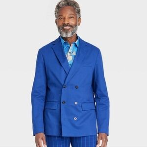 Houston White Adult Double-Breasted Blazer - Blue
